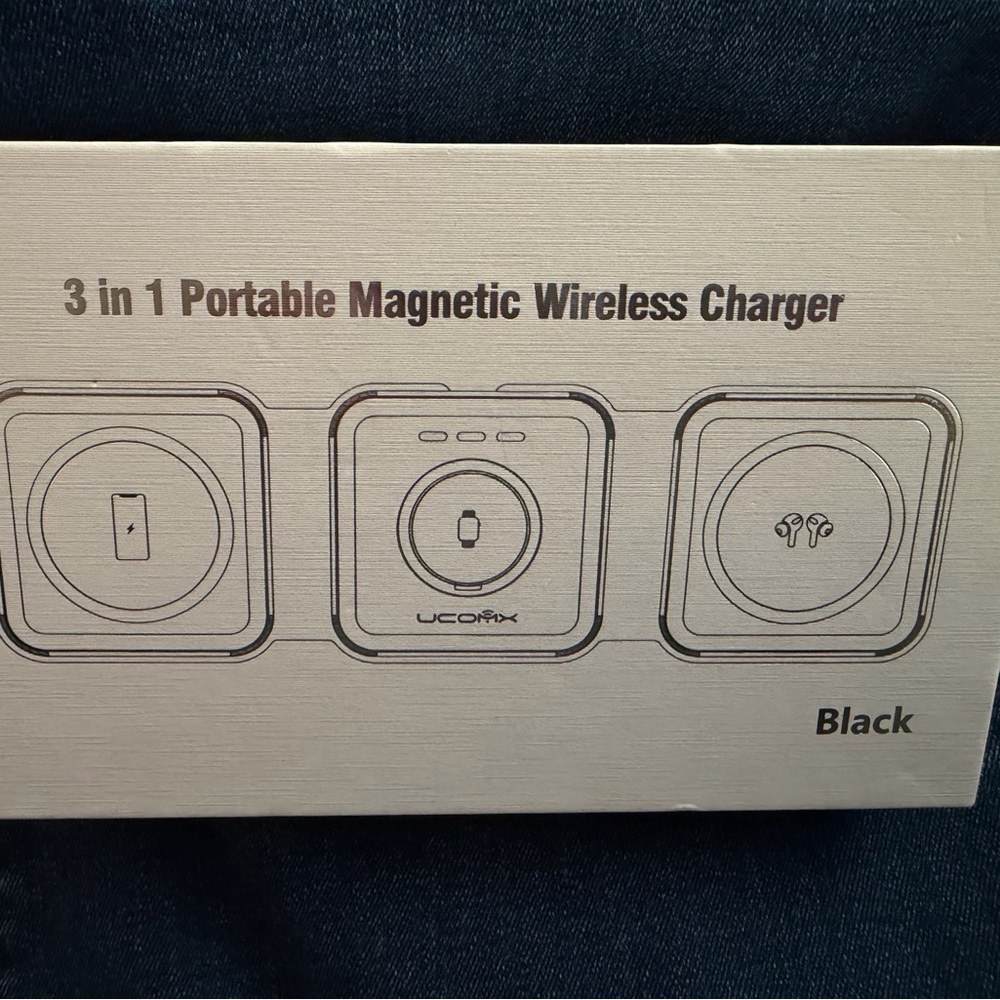 3 in 1 Portable Compact Magnetic Wireless Phone/Watch/AirPods Charger